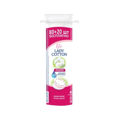 Բամբակե կոսմետիկ սկավառակ Lady Cotton, 80+20 հատ