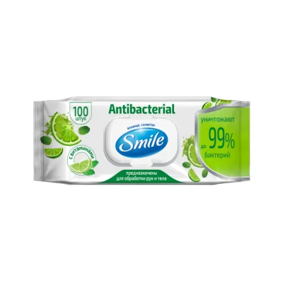 Wet Wipes , Smile 100, Lime
