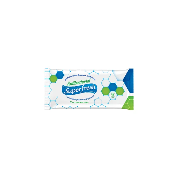 ԽՈՆդԱՎ ԱՆՁԵՌՈՑԻԿ SUPERFRESH «ԱՆՏԻԲԱԿՏԵՐԻԱԼ» 15 հատ