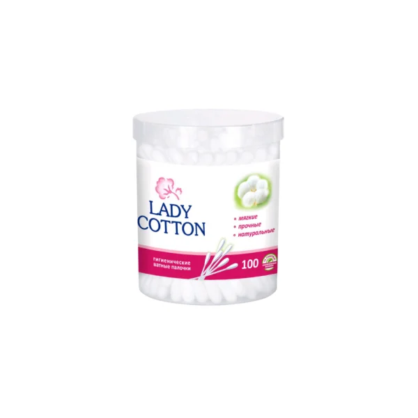 Ականջի բամբակե փայտիկներ, Lady Cotton, 100 հատ