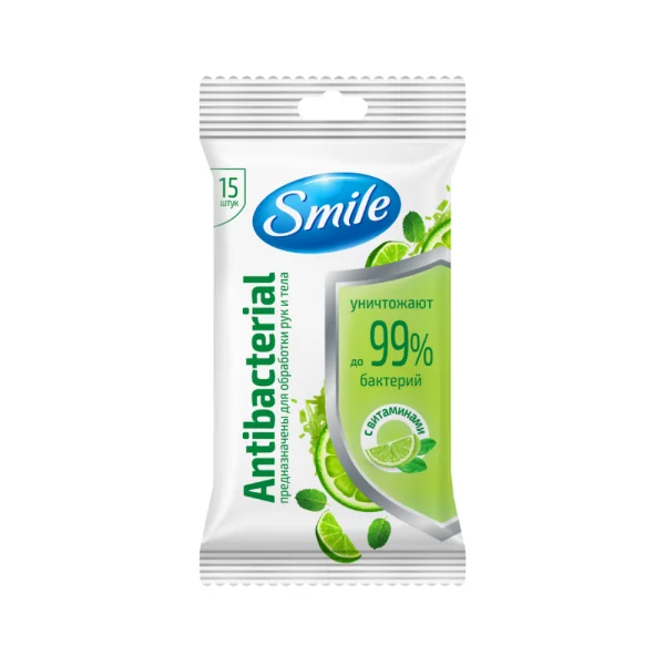 ԽՈՆԱՎ ԱՆՁԵՌՈՑԻԿ SMILE «ԱՆՏԻԲԱԿՏԵՐԻԱԼ»  ԼԱՅՄ, 15հատ