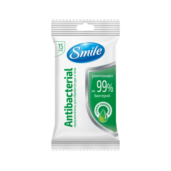 ԽՈՆԱՎ ԱՆՁԵՌՈՑԻԿ SMILE d«ԱՆՏԻԲԱԿՏԵՐԻԱԼ» ԵԶԱՆ ԼԵԶՎԻ ՀՅՈՒԹՈՎ, 15 հատ